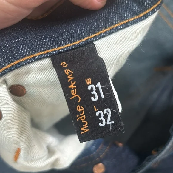 Grim Tim dry navy nudie jeans W 31 L 32